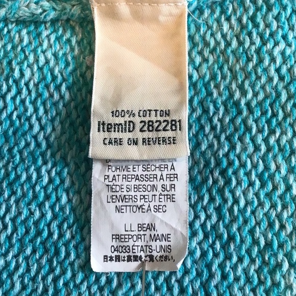 LL Bean roll crew neck sweater, 3/4 sleeves, tunic length, vents 100% cotton L - Picture 7 of 9